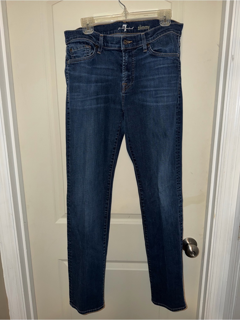 7 For All Mankind Dark Blue Slimmy Jeans Size 33" waist 32" inseam